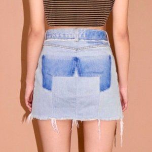 Denim Vetements deconstructed Skirt